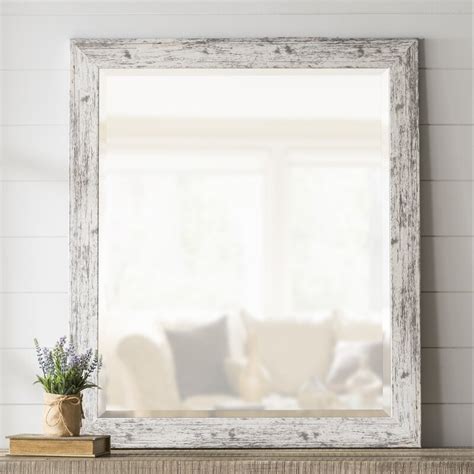 What kind of mirror is in a farmhouse bathroom? Laurel Foundry Modern Farmhouse LaGrange Rustic Weathered ...