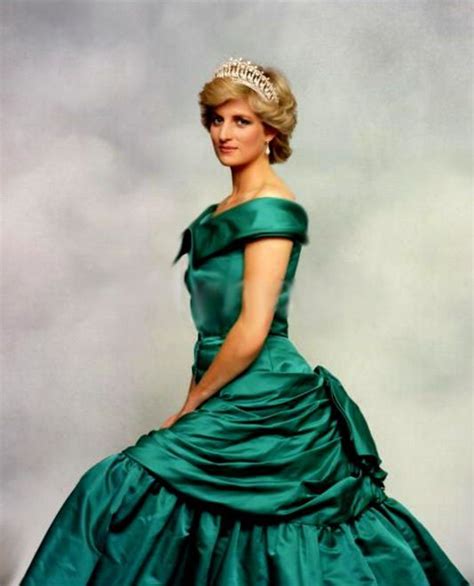 This Portrait Of The Princess Of Wales In An Emerald Green Dress