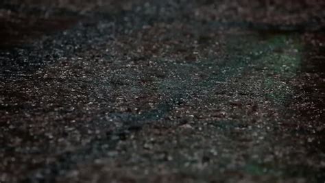 Rain Drops On The Floor At Night Time Stock Footage Video