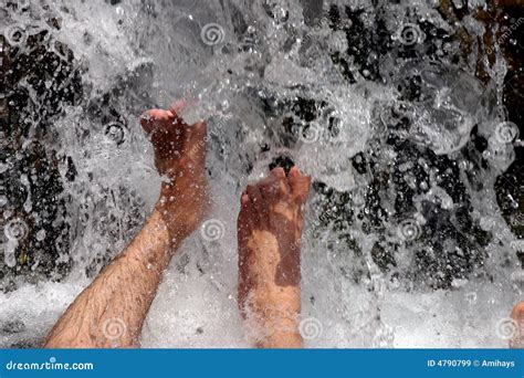 Feet Splashing In Water Stock Image Image Of Moist Splash 4790799