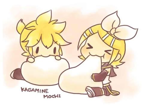 Kagamine Eating Mochi I D Rather Eat Them~ Hehe Xd Too Cute 3 Dibujos Anime Kawaii Chibi Anime