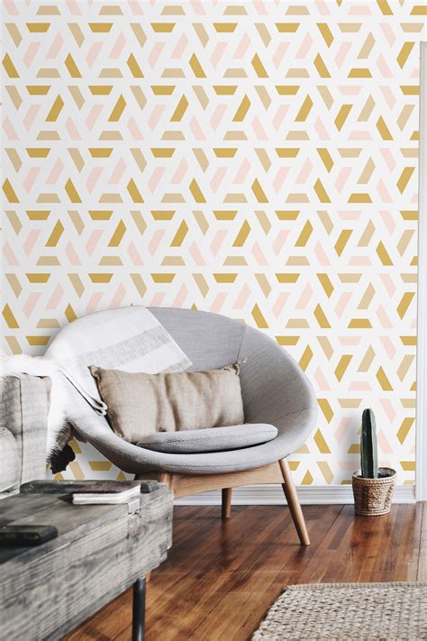 Peel And Stick Wallpaper Geometric Removable Self Adhesive Etsy