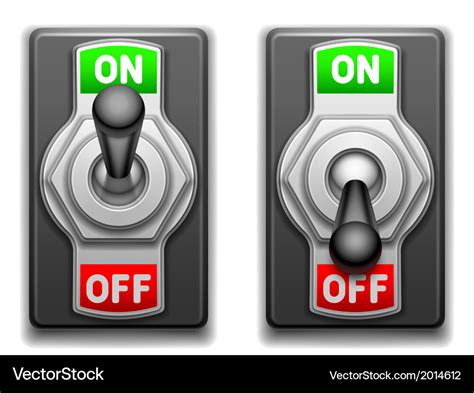On And Off Switches Royalty Free Vector Image Vectorstock