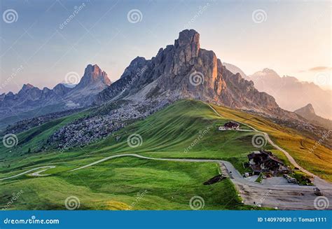 Landscape Nature Mountan In Alps Dolomites Giau Stock Photo Image