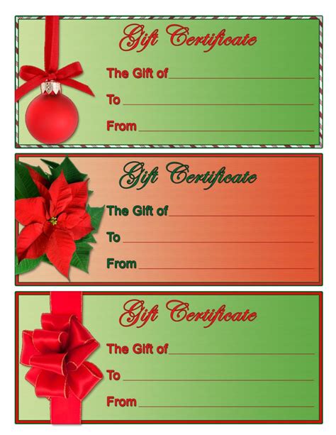 Free Printable Christmas Gift Certificates Designs Pick Your Favorites Free Christmas Gift