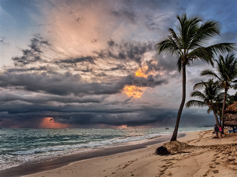 Magical Stormy Sunset On A Punta Cana Beach Dominican Republic Beach