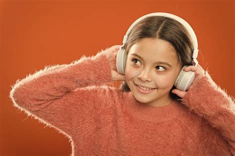 Modern Technology Is Amazing Small Child Wearing Headphones With