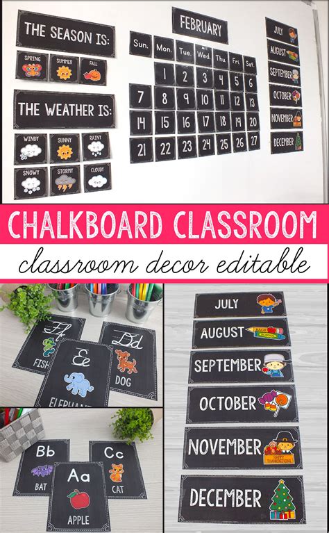 Chalkboard Theme Decor Bundle Chalkboard Classroom Decor Chalkboard