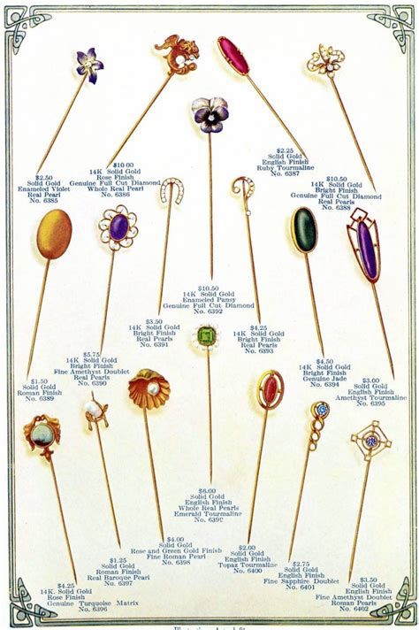 Antique Stickpins And Scarf Pins Jewelry From The Victorian And Edwardian Eras Click Americana