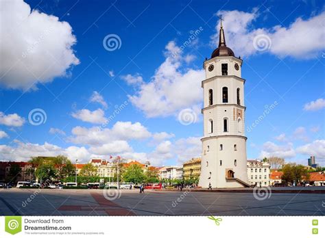 View Of A Cathedral Square Of Vilnius Old Town Stock Photo Image Of