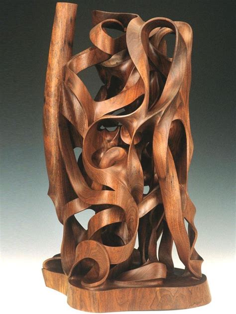 Windshake Walnut Wood Sculpture Standing Horizontal Or Vertical