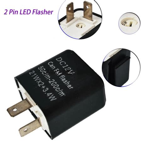 12v 2 Pin Adjustable Led Flasher Relay Turn Signal Blinker Light For