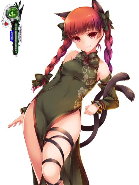 touhou project kaenbyou rin hyper sexy china dress render ors anime renders gamer mode