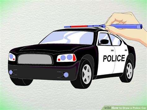 3 Ways to Draw a Police Car - wikiHow Police car in cartoon style.