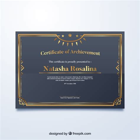 Plantilla De Elegante Diploma Dorado Vector Gratis