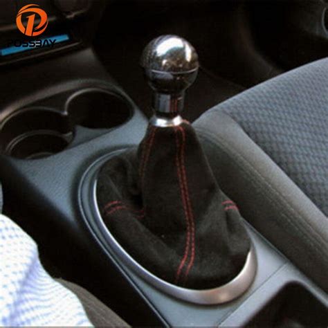 Possbay Black With Red Stitches Car Shift Knob Boot Dust Covers