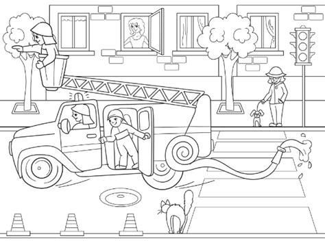 129 dessins de coloriage camion à imprimer a camion a imprimer. Coloriage à imprimer : pompiers en mission en ville