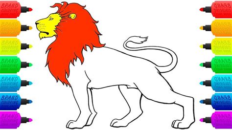 How To Draw Lion Coloring Pages For Children Drawing And Colouring