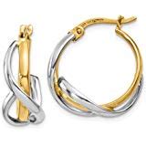 Amazon Com Kooljewelry K Two Tone Gold Infinity Hoop Earrings