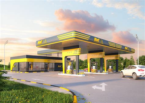 Design Of Gas Station On Behance Petrol Station Gas Station