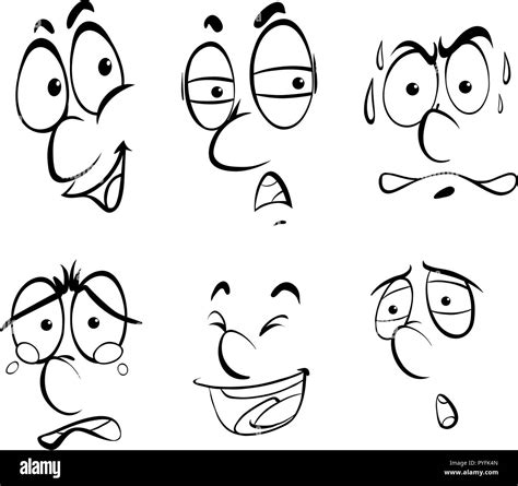 Different Facial Expressions Of Human Illustration Stock Vector Image