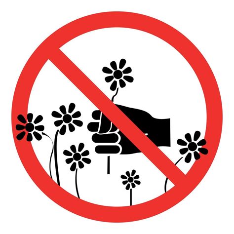 Do Not Picking Flower Sign 6507780 Vector Art At Vecteezy