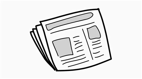 News Paper Line Drawing Illustration Stock Motion Graphics Sbv