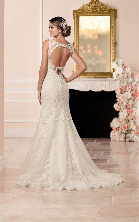 These whimsical wedding dresses with bows are far from child's play with options ranging from dramatic to understated. Lace Fit and Flare Wedding Dress - Stella York