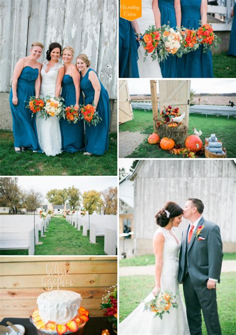 Teal Orange And Crimson Rustic Fall Wedding At Legacy Hill Farm Fall
