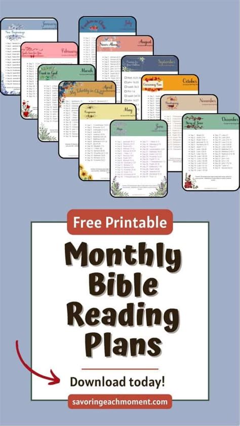 Free Printable Daily Bible Reading Plan Savoring Each Moment