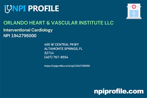 Orlando Heart And Vascular Institute Llc Npi 1942795000 Internal