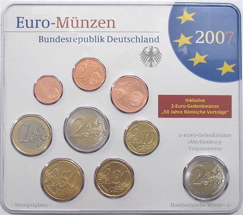 Germany Official Euro Coin Sets 2007 A D F G J Complete Brilliant