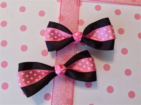 Items Similar To Black With Pink And White Polka Dot Hair Bows On Etsy