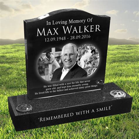 Max Walker Laser Etched Black Granite Headstone Designed By Forever