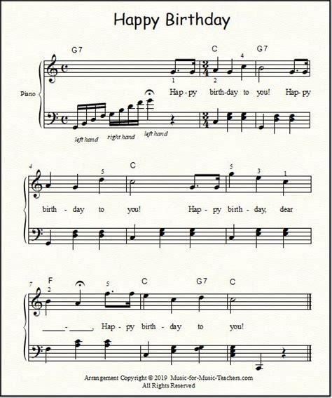 Happy birthday chords and melody. Happy Birthday Free Sheet Music for Guitar, Piano, & Lead ...