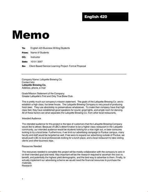 How Is A Business Memo Format Written