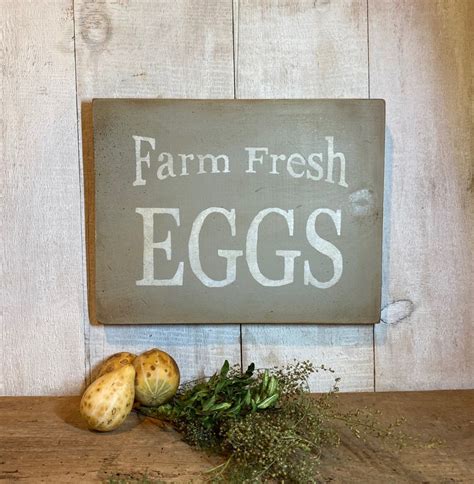 Farm Fresh Eggs Sign Hand Painted Country Kitchen Sign Etsy