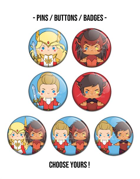 Mibustore She Ra Pins Buttons Badges