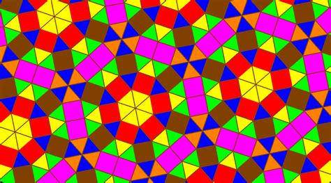 Five Versions Of A Tessellation Using Squares And Equilateral Triangles