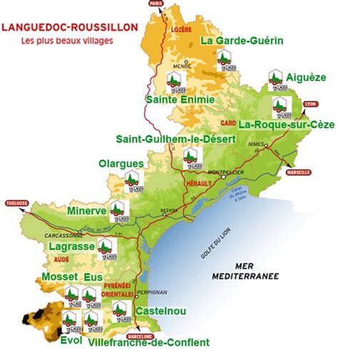 Languedoc Roussillon Carte Touristique Voyage Carte Plan