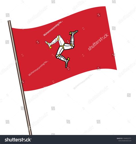 Flag Of Isle Of Man Isle Of Man Flag Waving Royalty Free Stock