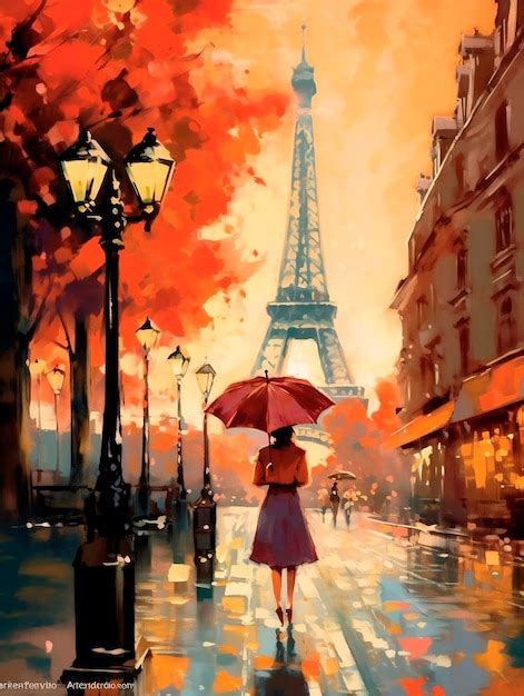 Premium Ai Image The Eiffel Tower In Paris France Digital Painting