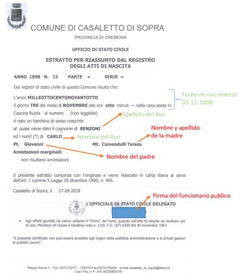 Modelo De Carta Para Solicitar Partida De Nacimiento Italiana Vrogue