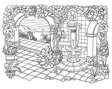 Secret Garden Coloring Page Printable Adult Coloring Book Etsy