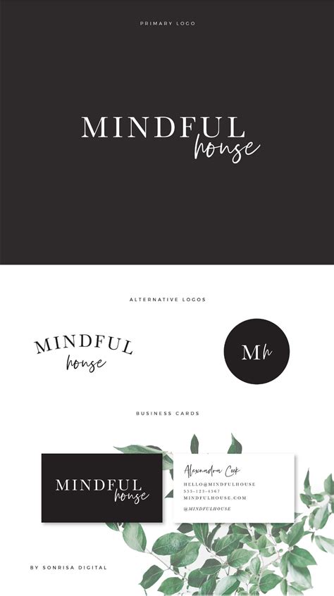 Premade Logo And Branding Kit Mindful Logo Design Etsy In 2020