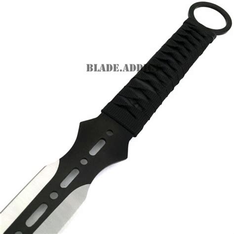27 Ninja Sword Machete Throwing Knife Full Tang Tactical Blade Black