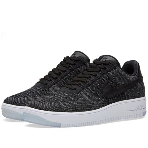 Nike Air Force 1 Flyknit Low Black Dark Grey And White End Us