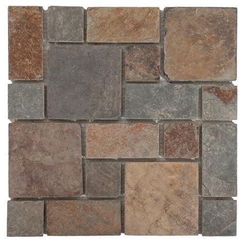 Adirondack Pattern Multi Decorative Slate Mosaic Backsplashes Tile