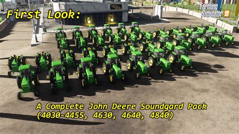 Fs19first Look At The Complete John Deere Soundgard Tractor Pack Youtube