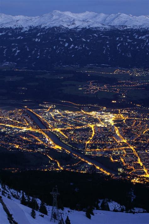 Innsbruck By Night Stock Photo Image Of View Light Dusk 4200748